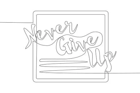 Single continuous line drawing of motivational and inspirational lettering Stock-Illustration