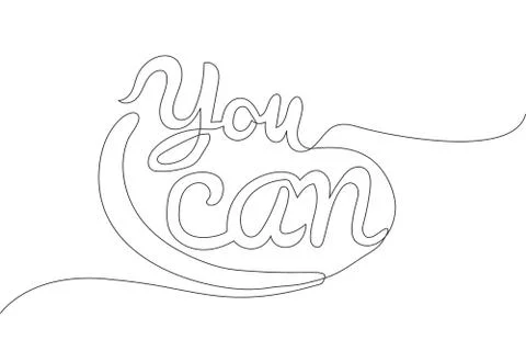 Single continuous line drawing of motivational and inspirational lettering Stock-Illustration