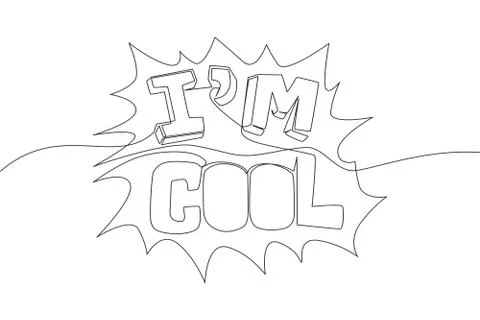 Single continuous line drawing of motivational and inspirational lettering Illustrazione stock