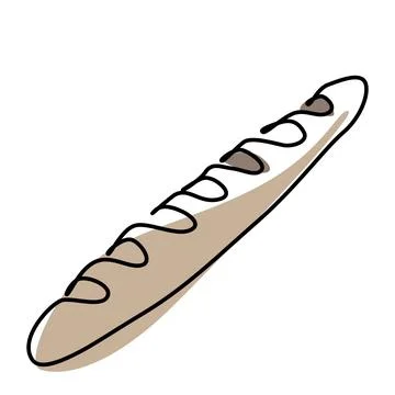 Single continuous line drawing of stylized sweet fresh bake bakery pastry Stock Illustration