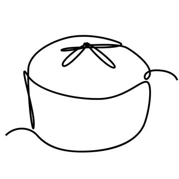 Single continuous line drawing of stylized sweet fresh bake bakery pastry Stock Illustration