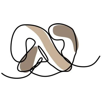 Single continuous line drawing of stylized sweet fresh bake bakery pastry Stock Illustration