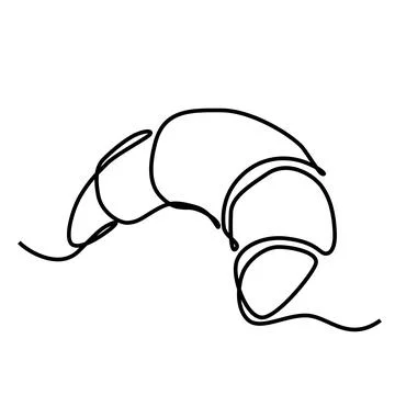 Single continuous line drawing of stylized sweet fresh bake bakery pastry Stock Illustration