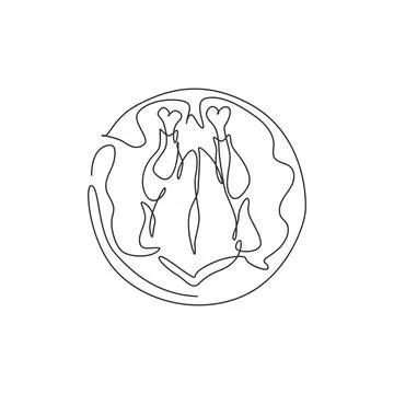 Single continuous line drawing of stylized roasted turkey for festival Illustrazione stock