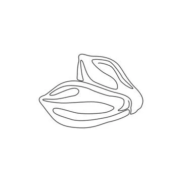 Single continuous line drawing two whole healthy organic papayas for logo Illustrazione stock