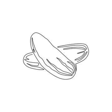 Single continuous line drawing of whole healthy organic cucumber for orchard Illustrazione stock