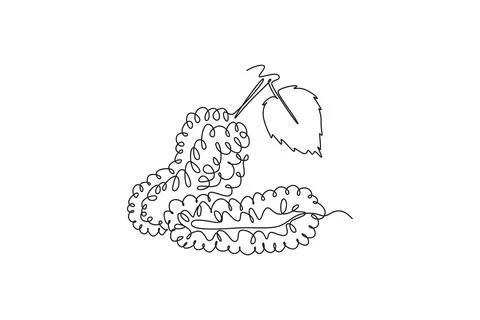 Single continuous line drawing of whole healthy organic mulberries for orch.. Ilustración de archivo