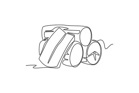 Single continuous line drawing whole healthy organic yuca cassava for plant.. Stock Illustration