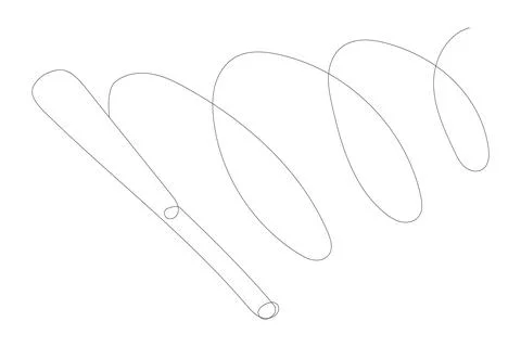 Single continuous line drawing wooden baseball bat. American sport game equ.. Stock Illustration