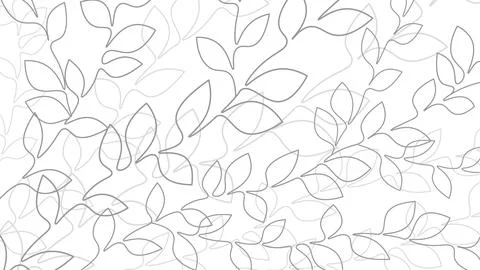 Single continuous line leaves branches. Hand drawn round line border wedding Illustrazione stock