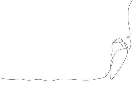 Single continuous one line art ice-cream dessert background. Frozen waffle .. Stock Illustration