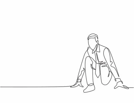 Single continuous single line drawing of happy businessman get ready to run 스톡 일러스트