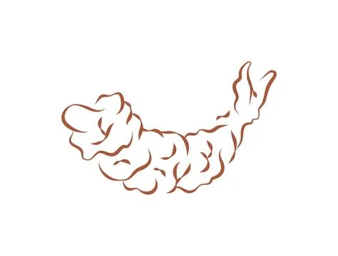 A Single Cooked Or Grilled Shrimp A Seafood Delicacy Sketch Vector Illustrati Stock Illustration