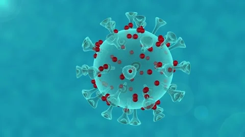 Single Corona Virus made with wireframe Video stock 138451297