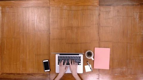 Single coworker at large desk Stock Footage 88129682