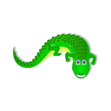 Single crocodile on white background Stock Illustration