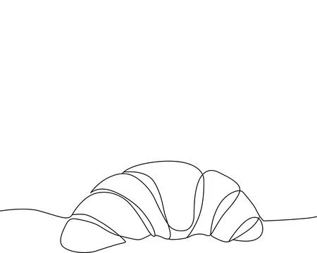 Single croissant on a surface Vector 스톡 일러스트