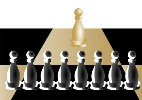 Single in crowd Stock Illustration