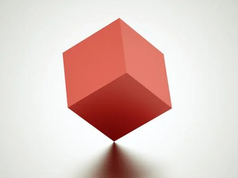 Single cubes concept for business rendered Stock Illustration