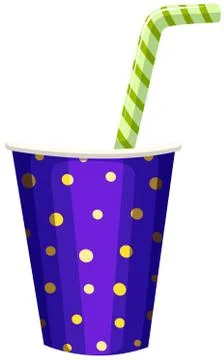 Single cup of drink with straw Stock Illustration