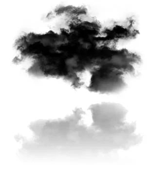 Single curvy cloud shape with reflection Stock Illustration