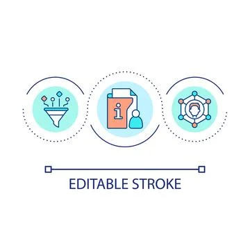 Single customer view loop concept icon 스톡 일러스트