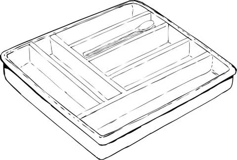 Single Cutlery Tray with Spoons Stock Illustration