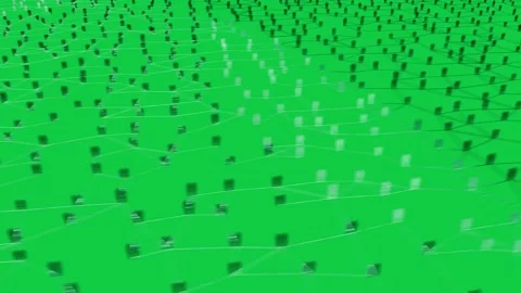Single cyan node appearing sparking grid growth nodes spawning forming lattice Stock Footage 339724755