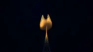 Single Dancing Flame Isolated On Black Background. Hypnotic View Of Pulsing Fire Stock Footage