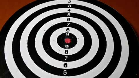 Single dart bullseye Stock Footage 172310787