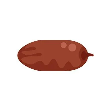 Single date fruit with stem lying horizontally Illustrazione stock