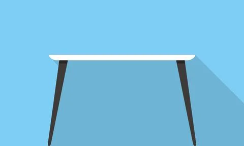 Single Desk flat icon design, Blue color background, light and shadow. Stock Illustration
