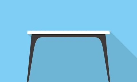 Single Desk flat icon design, Blue color background, light and shadow. 스톡 일러스트