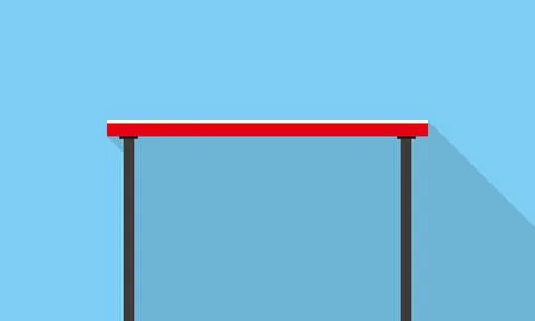 Single Desk flat icon design, Blue color background, light and shadow. Stock Illustration