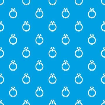 Single diamond ring pattern seamless blue Stock Illustration