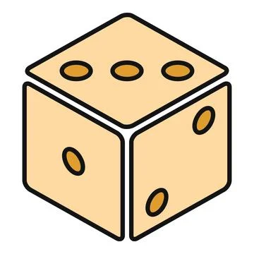 Single dice with three dots on top face 스톡 일러스트
