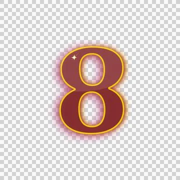 Single Digit Eight Bordered Transparent Stock Illustration