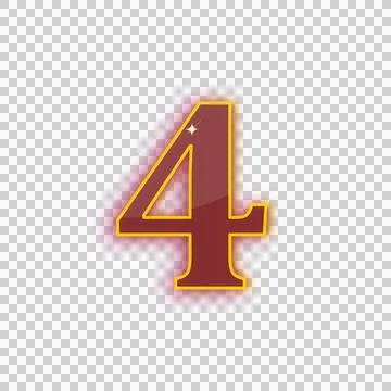 Single Digit Four Bordered Transparent Stock Illustration