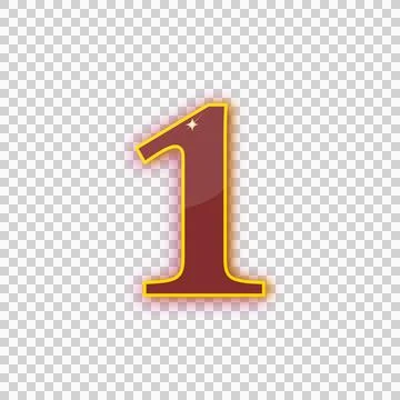 Single Digit One Bordered Transparent Stock Illustration