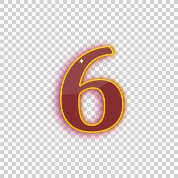 Single Digit Six Bordered Transparent Stock Illustration