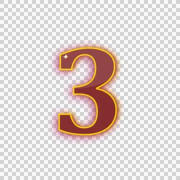 Single Digit Three Bordered Transparent Stock Illustration