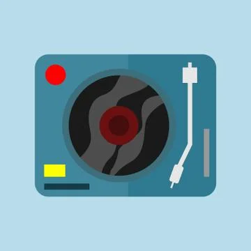 Single DJ Turntable Vector Illustration Graphic Illustration