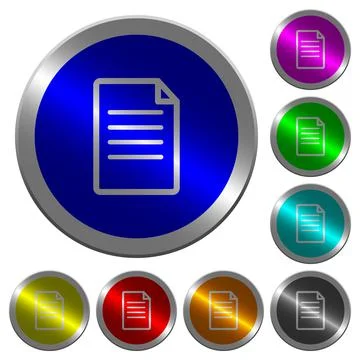 Single Document luminous coin-like round color buttons Illustrazione stock