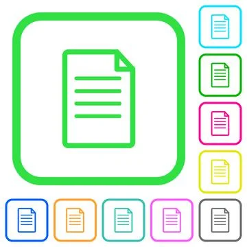 Single Document vivid colored flat icons icons Stock Illustration