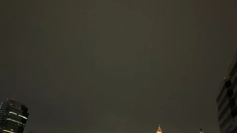 Single, dramatic lightning bolt shooting from right to left Stock Footage 116756992