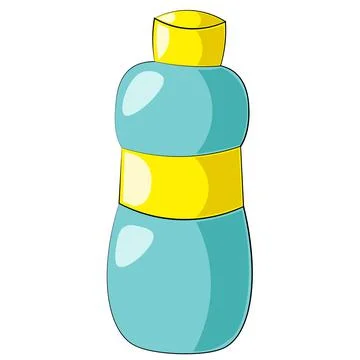 Single drawn element blue plastic water bottle Stock Illustration