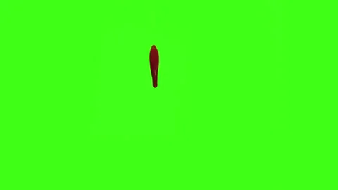 A single drop of blood runs down on a green background. Blood spatter on a green Stock Footage 140082041