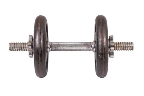 The Single Dumbbell on the White Background Stock Photos