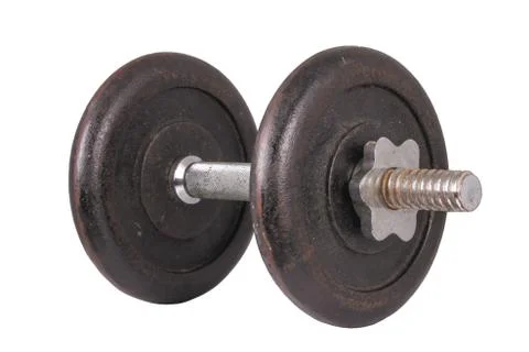 The Single Dumbbell on the White Background Stock Photos