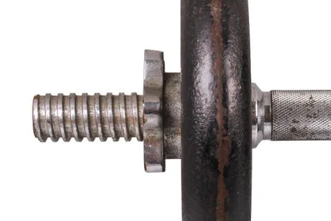The Single Dumbbell on the White Background Stock Photos